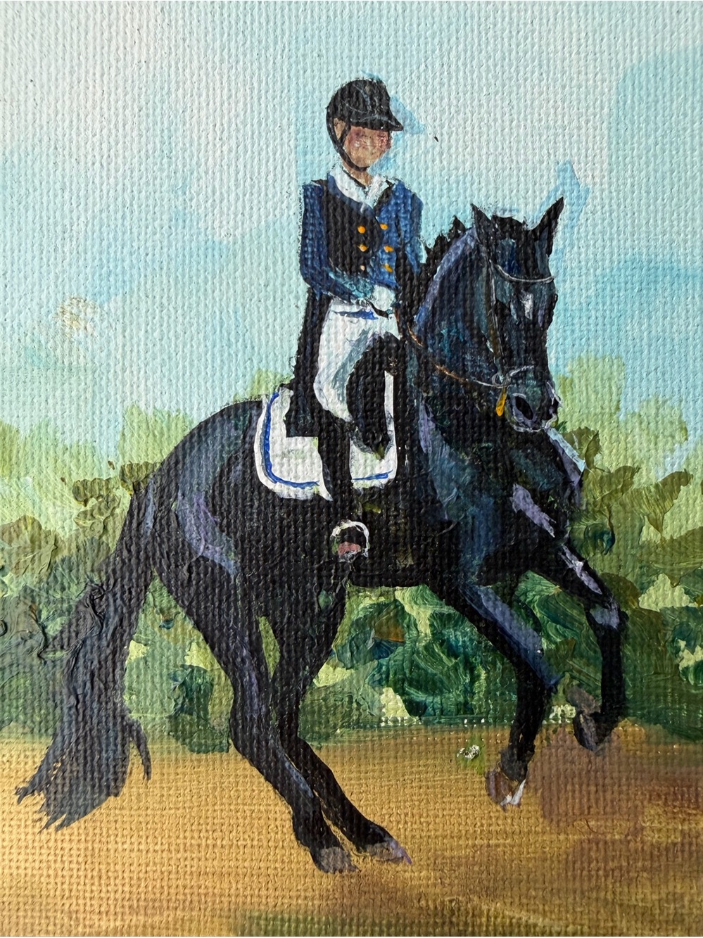 Equestrian painting ORIGINAL ART horse equine dressage eventing